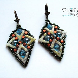 DIY Beading Pattern, Vega Earrings Tutorial, Jewellery Tutorial image 2