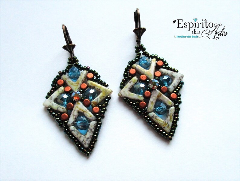 DIY Beading Pattern, Vega Earrings Tutorial, Jewellery Tutorial image 2