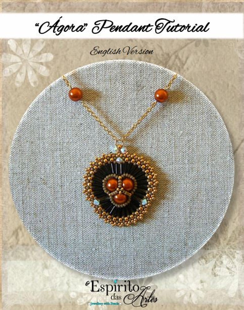 DIY Beading Pattern, Agora Pendant Tutorial, Jewellery Tutorial image 1