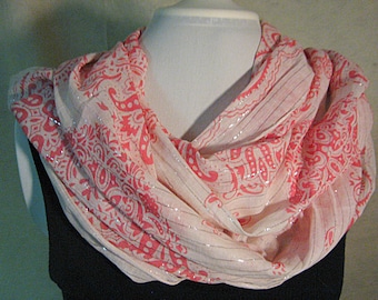 Pink Scarf Wrap Shawl Pink and White Mandalla Scarf Boho Shawl Boho Accessories