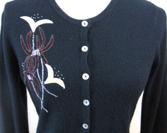 Free People Vintage Embellished Sweater with Applique Design