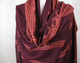 Brown Oversized Shawl Scarf Shoulder Wrap, Boho