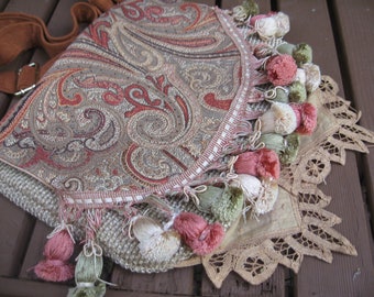 Tapestry Bag Gypsy Bag Tassled Fringed Boho Accessories, Bohemian Hippie Festival Crossbody Shoulder Bag Fringed Gypsy Bag, Music Festival