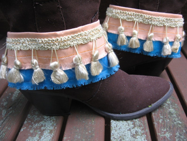 Boho Boot Cuffs Covers Wraps Straps Bohemian Hippie Gypsy Etsy