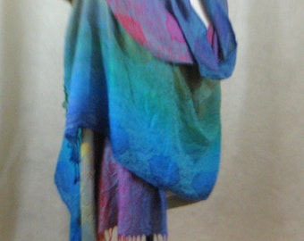 Flecos Boho Rainbow Shawl Hombro Wrap Coverup Shades Lt Azul Rojo Amarillo Verde Teal Turquesa Azul Oscuro Púrpura Mujer Bufanda Regalo para ella
