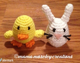 Easter Egg Buddies-Bunny & Chick Crochet Pattern