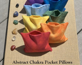 Chakra Pillow Set, Free Chakra Cards, Crystal Set, Healing Set, Chakra Crystals, Meditation Tools, Meditation Pillow, InHer Inner Peace