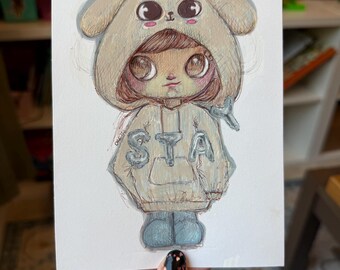 Staaaaa Cuteness Illustration 5x7 Fine Art Print on Archival Paper