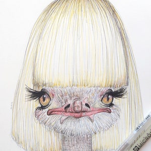 Southern Belle Ostrich Dragimal 8x10 Fine Art Print