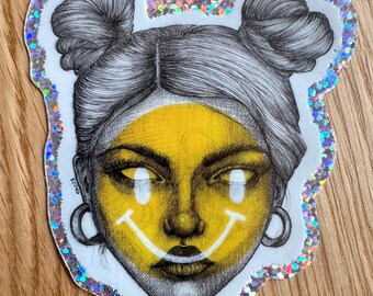 Fake Happy Vinyl Sticker