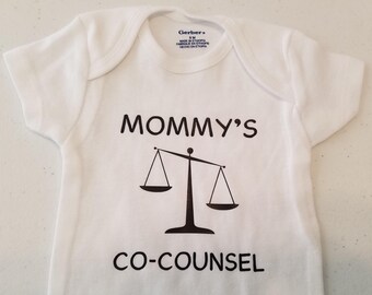 Mommy's Co-Counsel Lawyer Baby Bodysuit