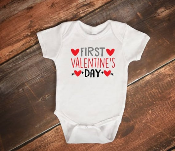 my first valentine's day onesie girl