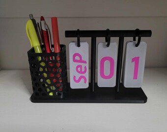 Custom Desk Organizer with Calendar | Pen & Pencil Holder | Office Supplies | Teacher Gift | Home Office Decor | 3D print