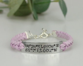 Custom coordinate bracelet Graduation gift GPS location bracelet Personalized coordinate bracelet Longitude latitude bracelet Hand stamped