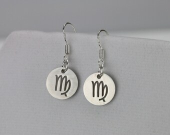 Virgo earrings Astrology jewelry for women Virgo horoscope sign Zodiac star sign September zodiac sign August birthday gift Horoscope sign