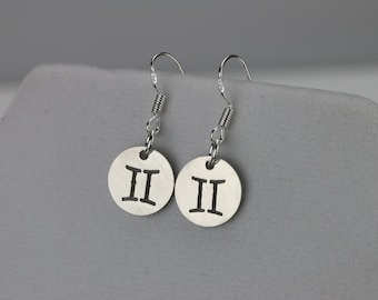 Gemini earrings Astrology jewelry Gemini zodiac star sign June birthday gift May zodiac sign Horoscope jewelry for women Gift for Gemini