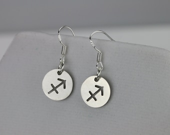 Sagittarius earrings Horoscope jewelry Sagittarius sign star November birthday gift December zodiac sign Zodiac jewelry Gift for Sagittarius