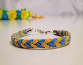 Ukraine Flag Bracelet, Ukraine Jewelry, Ukraine gift, Blue Yellow Bracelet - Friendship bracelet - Braided Leather bracelet - Unisex