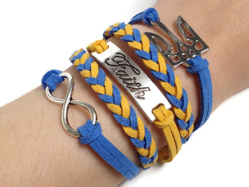 Pulsera símbolo de Ucrania Trident pulsera fe infinity ...
