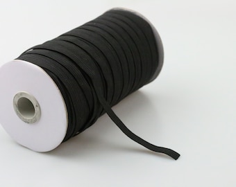 Black 8 mm elastic cord Elastic band for masks 5/16'' Shipping from Canada Black braided elastic for masks Heavy Stretchy elastic 5/16 inch