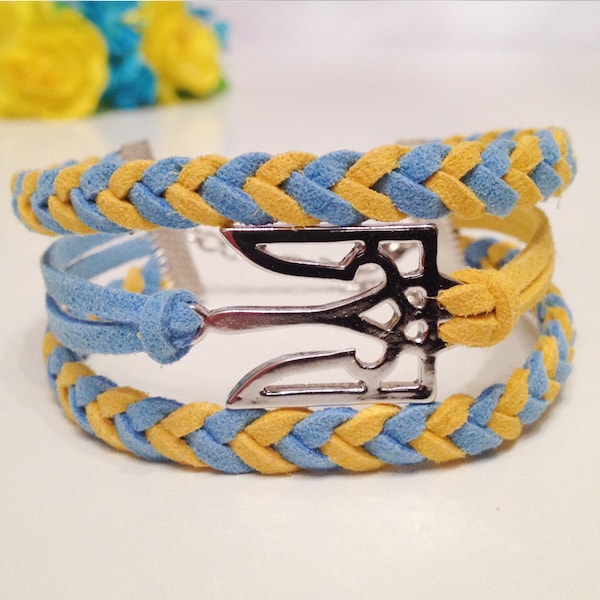 Ukraine symbol Trident bracelet Ukraine flag bracelet Friendship charm bracelet Ukraine jewelry Ukraine gift Jewelry trending now