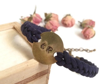 ID personalized bracelet Hand stamped initial bracelet Personalized name bracelet Engrave initial bracelet Bridesmaid bracelet initial suede