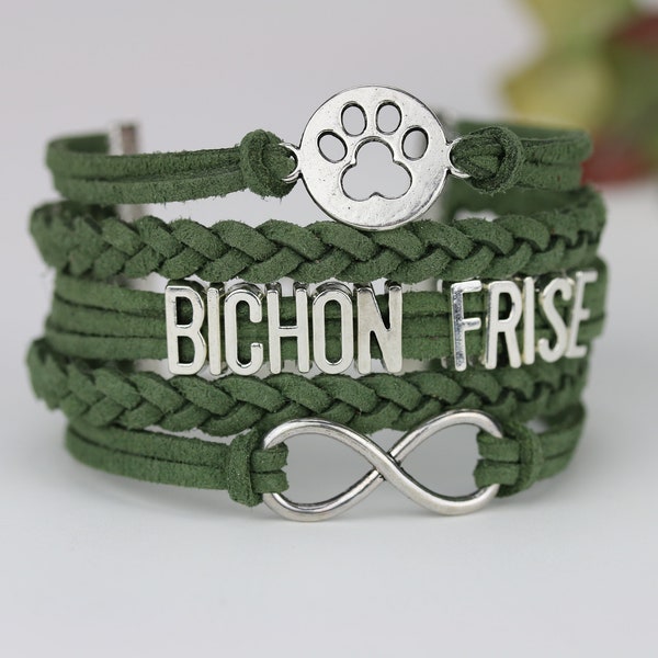 Bichon Frise Armband Schmuck Bichon Tierfreunde Hunderasse Schmuck Bichon Schmuck Bichon Frisé Geschenk Bichon Hundebesitzer Paw print Armband