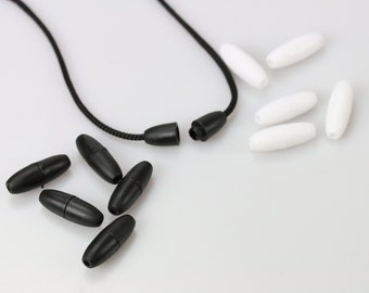 Breakaway clasps plastic 24 x 9 mm Black and white safety clasps Plastic safety lock Cord ends DIY mask lanyard supply DIY teething necklace