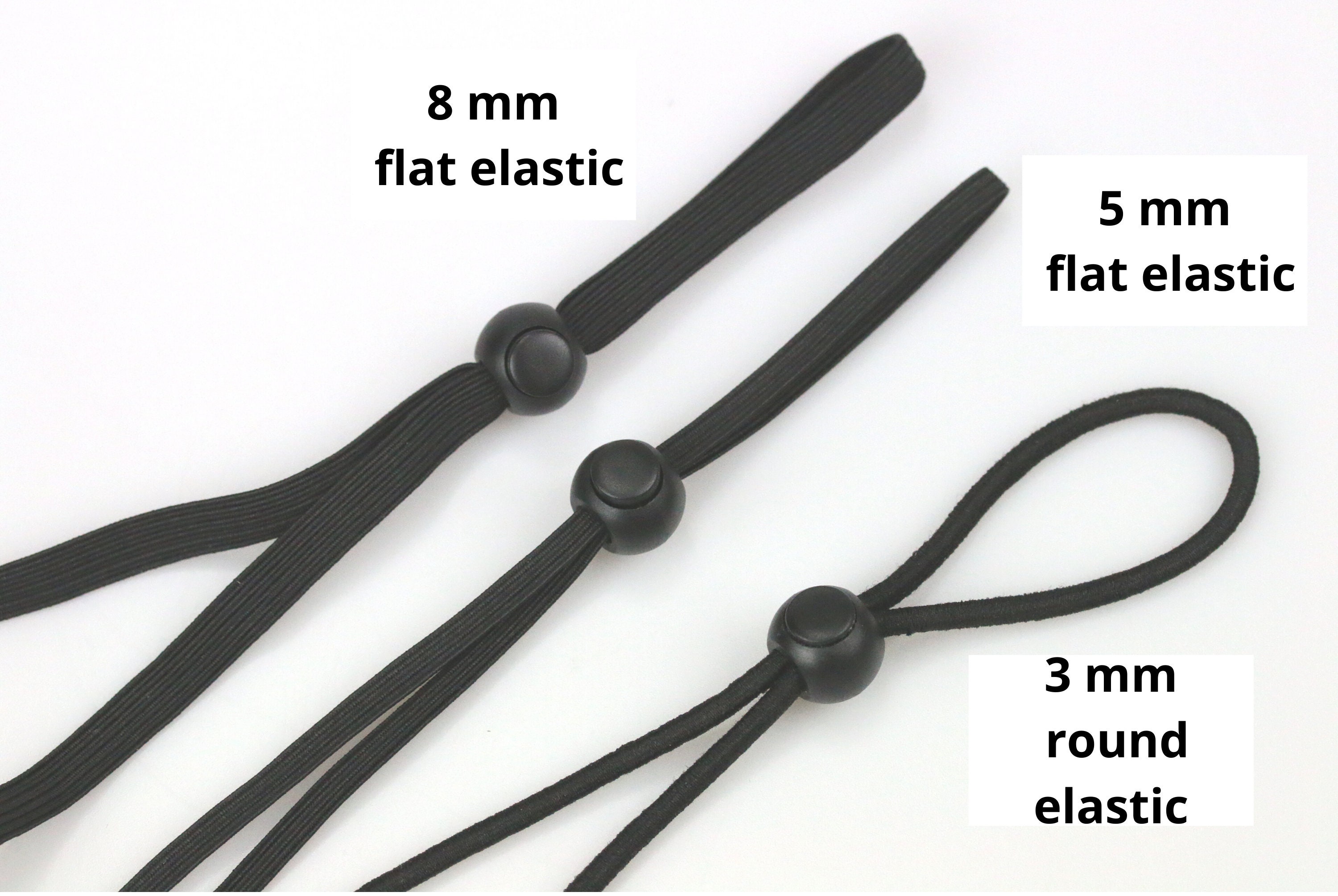 Double Hole Cord Stopper, Cord Lock, Adjuster, Non-toxic Silicone, Mask,  Clothing, Accessory Black, White, Frosted 