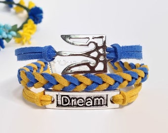 Ukrainian dream bracelet Ukraine symbol bracelet Trident bracelet Dream bracelet Ukraine flag blue yellow bracelet Ukrainian jewelry gift
