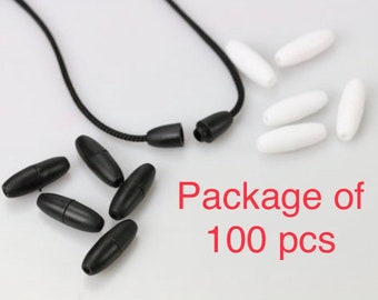 Package of 100 Breakaway clasps Plastic clasps Wholesale Black and white safety clasps Plastic safety lock Cord ends DIY mask lanyards
