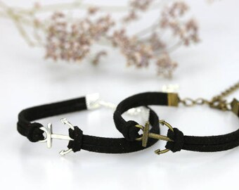 Set of 2 marine compass bracelets and 1 set of couple anchor braceltes + UPS Express shipping
