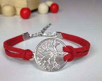 Silver tree of life bracelet 24 colors Family tree bracelet Antique silver tree charm bracelet Friendship bracelet Mother daughter jewelry