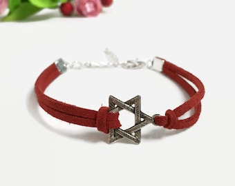 Silver star of David bracelet Jewish star jewelry Judaica jewelry Jewish symbol jewelry Hanukkah gift for women Star christian bracelet