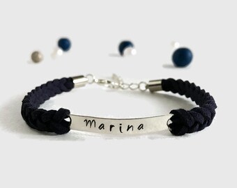 Delicate name bracelet Personalized monogram bracelet Personalized id bracelet Customized name bracelet for her Personalized women jewelry