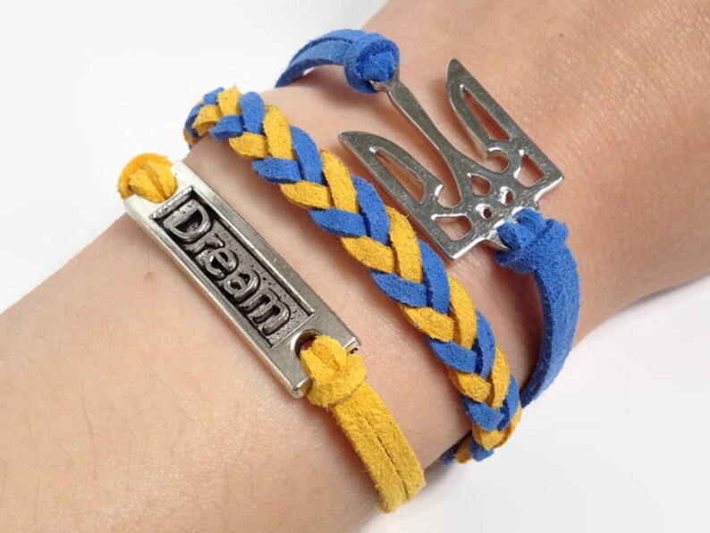 Ukrainian Dream Bracelet Ukraine Symbol Bracelet Trident Etsy