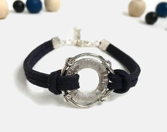 Life ring bracelet Lifeguard gift Life saver bracelet Coast guard gift Life ring jewelry Lifeguard bracelet Nautical jewelry Suede bracelet