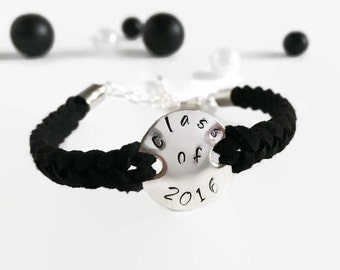 Class of 2016 bracelet Graduation bracelet hand stamped High school graduation gift College graduation gift Classmate gift College graduate