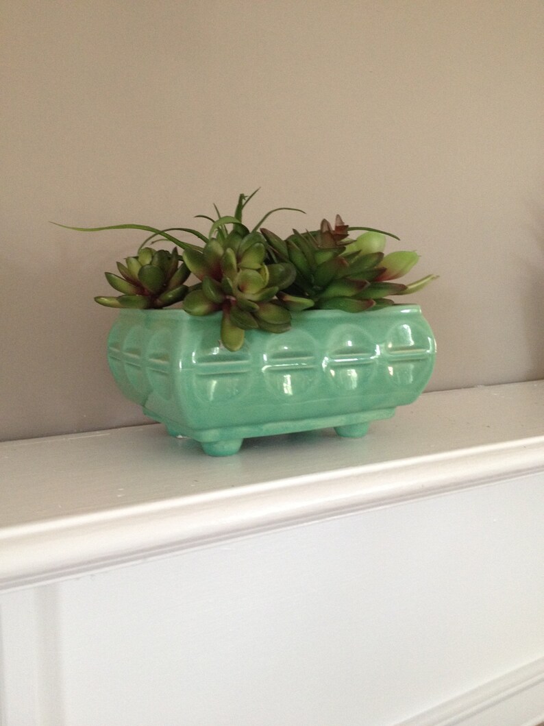 Ceramic Planter 40/'s GORGEOUS COLOR Teal Planter Blue Ceramic Planter Aqua Planter Turquoise Planter Retro Planter Vintage Planter