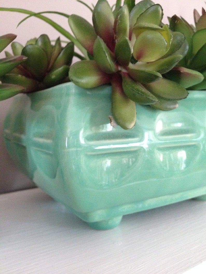 Ceramic Planter 40/'s GORGEOUS COLOR Teal Planter Blue Ceramic Planter Aqua Planter Turquoise Planter Retro Planter Vintage Planter