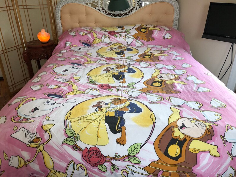 Beauty The Beast Sheets Great Condition Disney Sheets Twin Bed Sheet Set Vintage Beauty Beast Bed Sheets