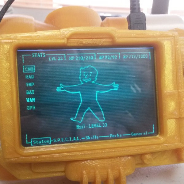 3D Printed Piboy 3000 Mark IV Raspberry Pi 2 Model B/Pi 3 Wearable Case Kit