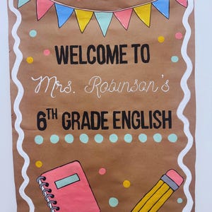 Back to School Banner | Personalized Teacher Classroom Sign |Classroom Decoration