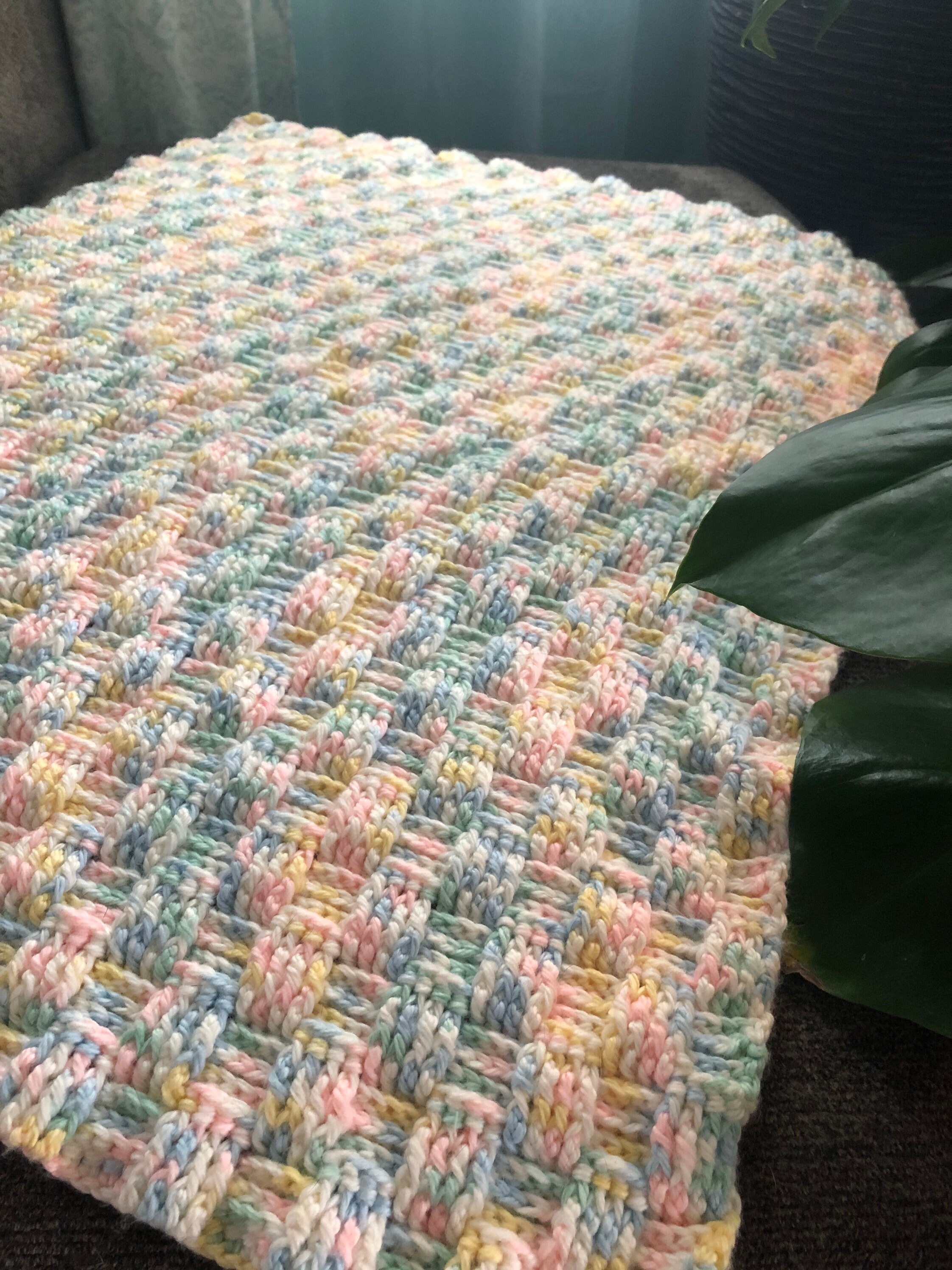 Crochet basket stitch baby blanket Etsy