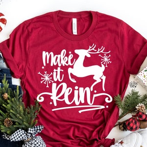 IDcommerce Make It Rein Beautiful Reindeer with Christmas Decorations Womens T-Shirt IDcommerce Make It Rein Beautiful Reindeer with Christmas Decorations Womens T-Shirt