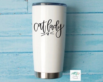 Cat Lady Vinyl Decal, Cat Mom, Mother's Day gift, Crazy cat decal, Fur baby decal, Pet Decal, Gift for her, Yeti decal, Car Decal, laptop