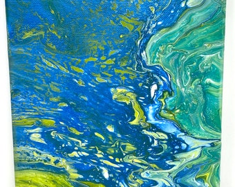 Painting, acrylic pour, abstract, wall art 8inx10in