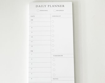 Daily Planner Notepad, Priorities, Notes, Grateful Reminders, Time Slot Planner, Daily Organizer, Tear Off Pad, 50 Undated Sheets