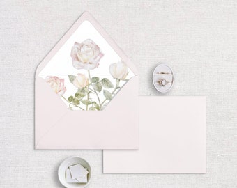 Rose Floral Envelope Liner, Set of 25