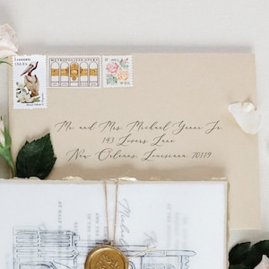 Digital Printed Wedding Envelope Guest Addressing, Envelope Addressing Service (Return Address on Back Flap), Color and White Ink Printing
